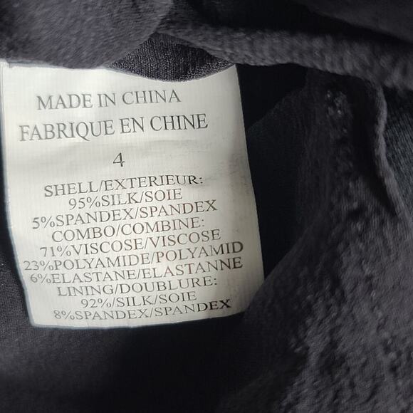 Theory Sharin black silk one shoulder dress women's Size 4 Quiet Luxury matrix - Picture 9 of 10